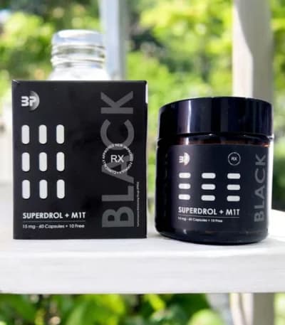 Balkan Pharma Superdrol+M1T 15mg 60 Capsules+10 Free (Black)
